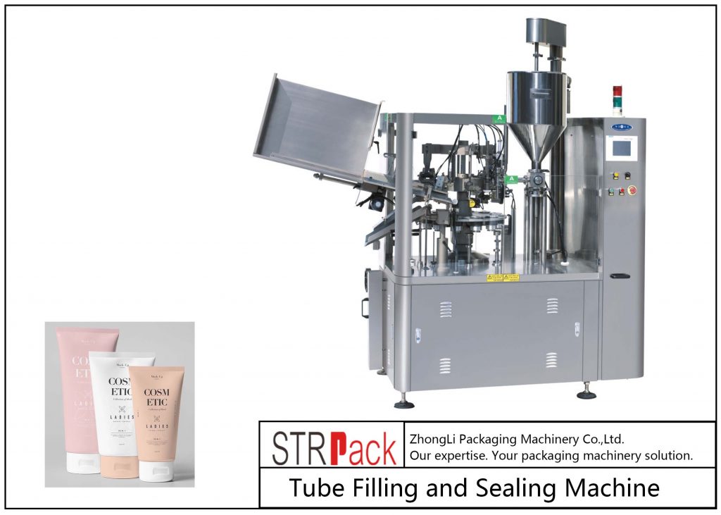 Stroj na plnění a uzavírání plastových trubek SFS-100